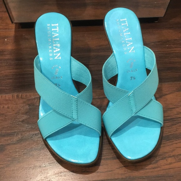 Italian Shoemakers Shoes - Italian Shoemakers turquoise high sandals
